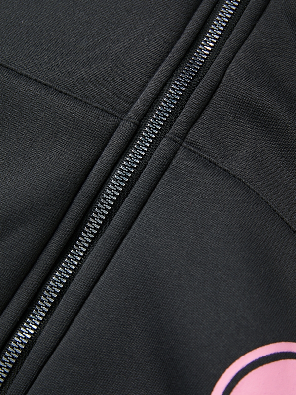 Men's Street Skull Star Heart Print Full Zip Oversized Hoodie-3