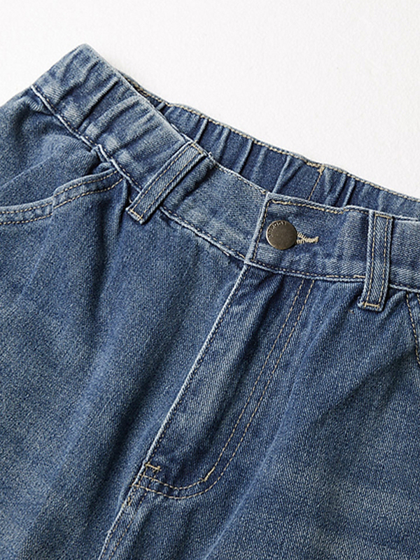 Men's Letter Patch Embroidery Straight Leg Jeans-4