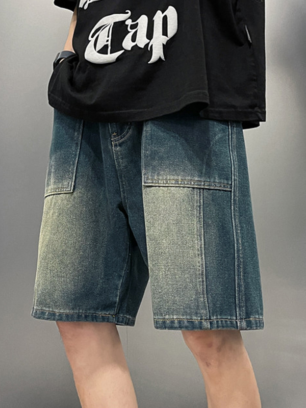 Men's Wash Big Pocket Shorts-2