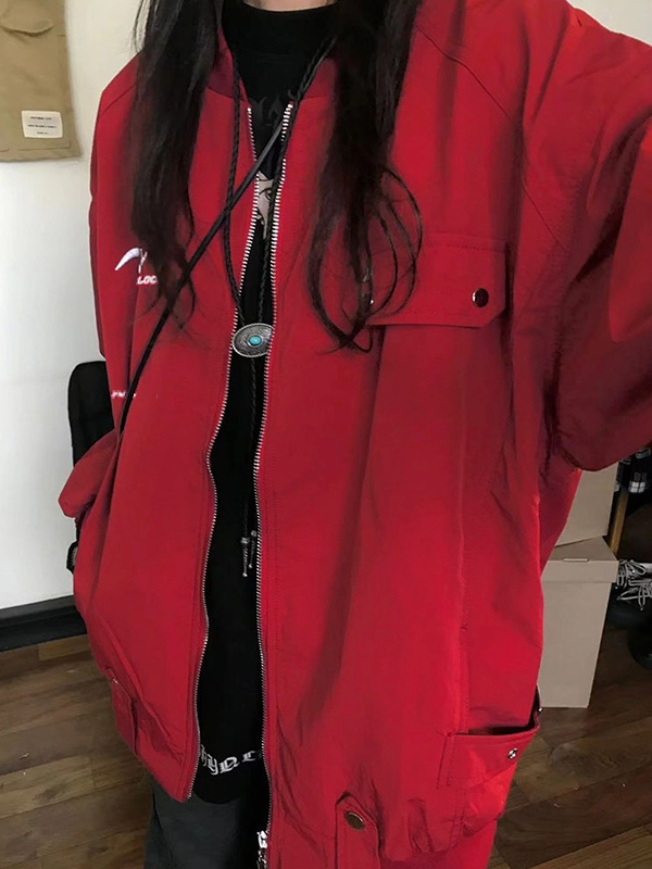 Multi Pocket Snap Button Decor Thin Jacket-1