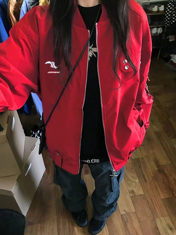 Multi Pocket Snap Button Decor Thin Jacket-2