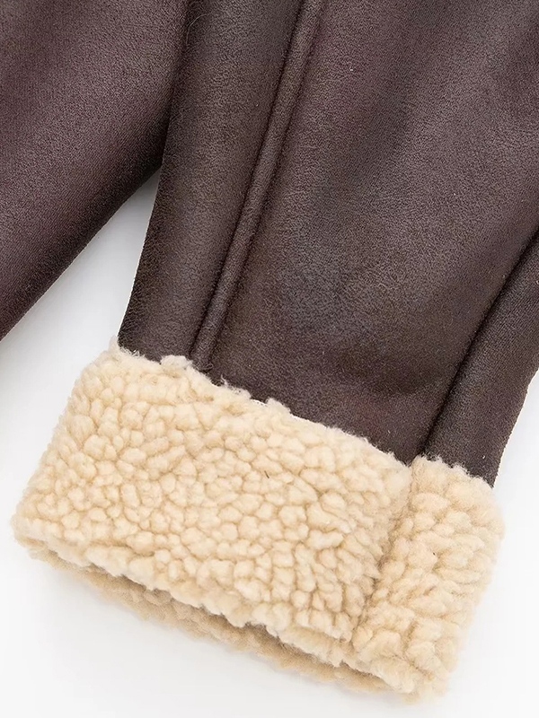 Lambswool Lined Leather Splice Short Jacket-8