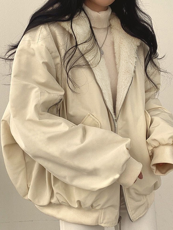 Reversible Oversize Fleece Hooded Jacket-1