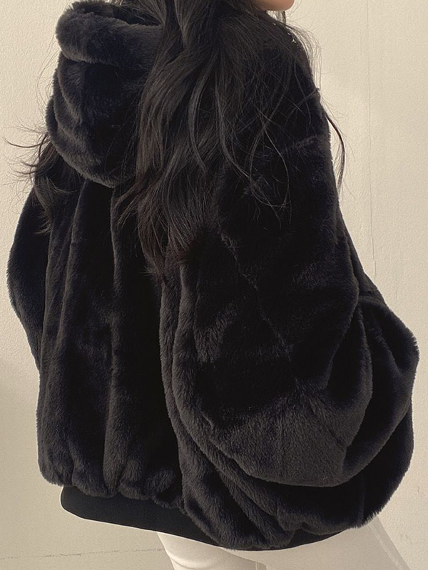 Reversible Oversize Fleece Hooded Jacket-2