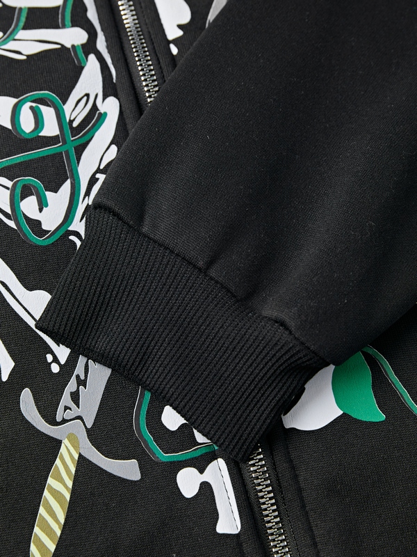 Men's Skull Skeleton Print Oversized Hoodie-6