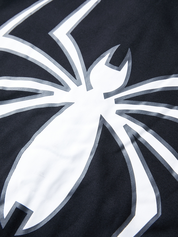 Men's Punk Spider Print Full Zip Oversized Hoodie-2