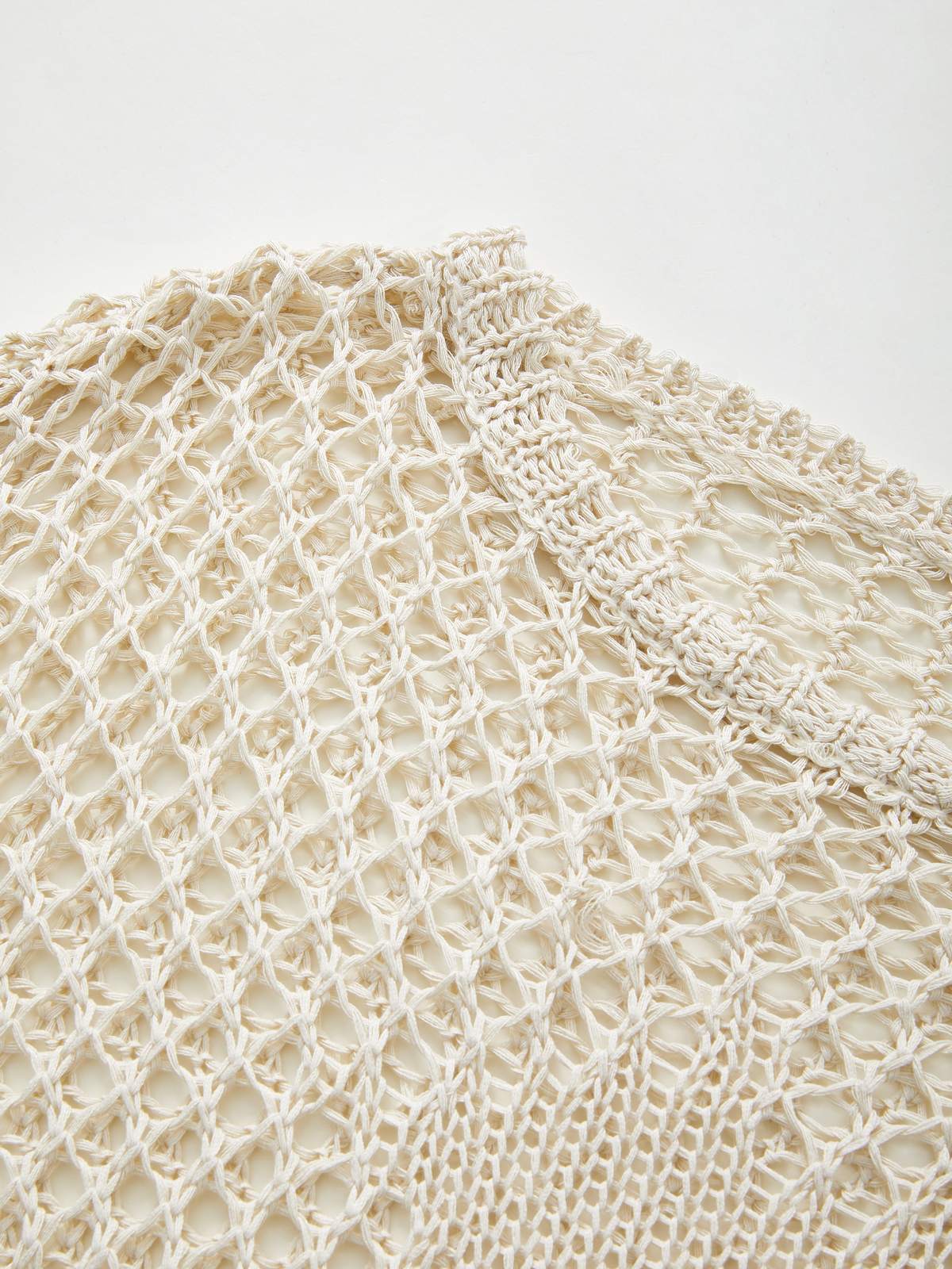 Cross Pattern Crochet Hollow Long Sleeve Knit Top-8