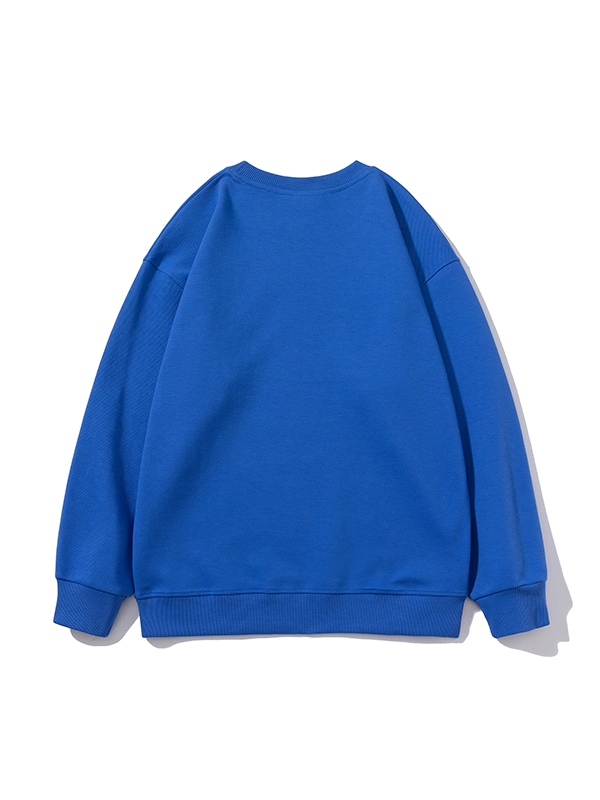 Men’s Solid Color Twill Crew Neck Sweatshirt-1