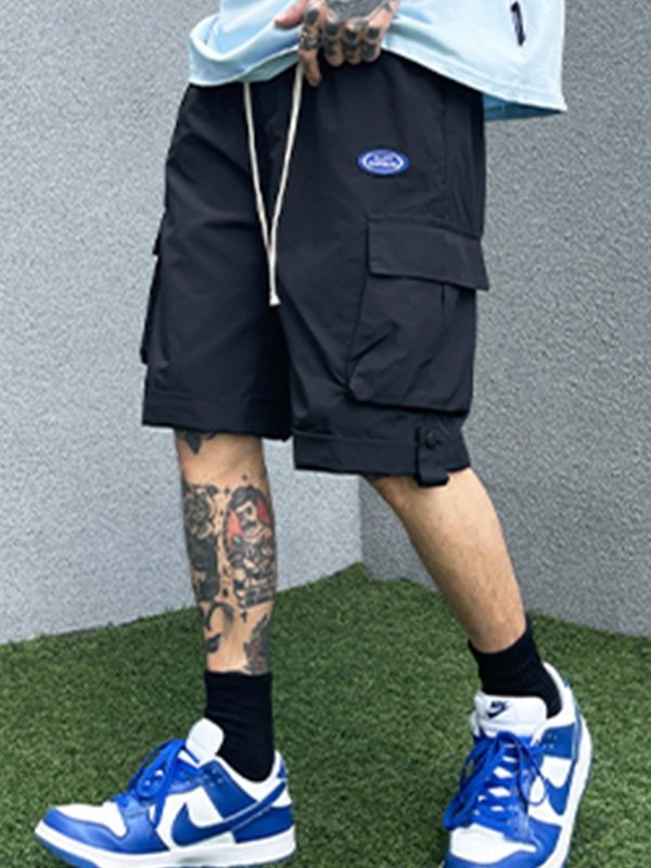 Men's Straight Leg Cargo Shorts-2