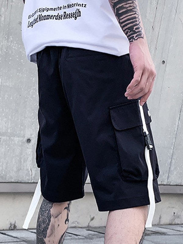 Men's Buckle Pocket Loose Cargo Shorts-2