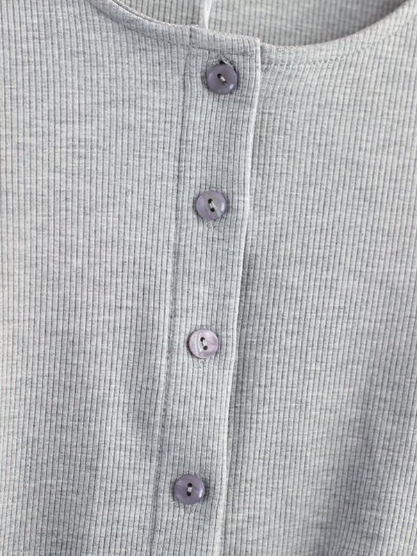 Solid Fungus Slit Hem Two Piece Long Sleeve Knit-3