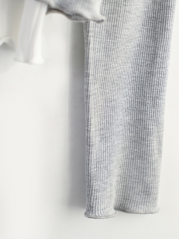 Solid Fungus Slit Hem Two Piece Long Sleeve Knit-5